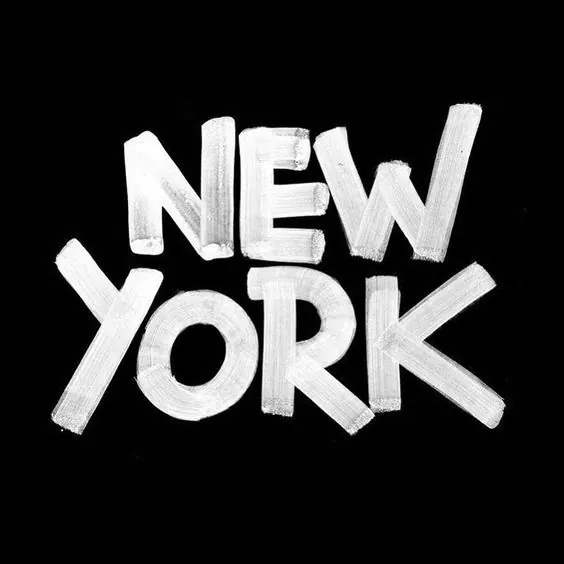 New York Chalk Wordmark, brutalist, monochrome, high-contrast