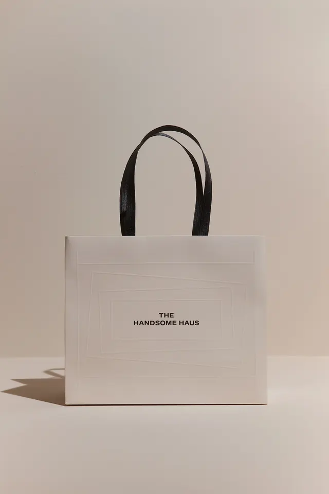 The Handsome House Tote Bag Mockup, minimal, luxury, monochrome