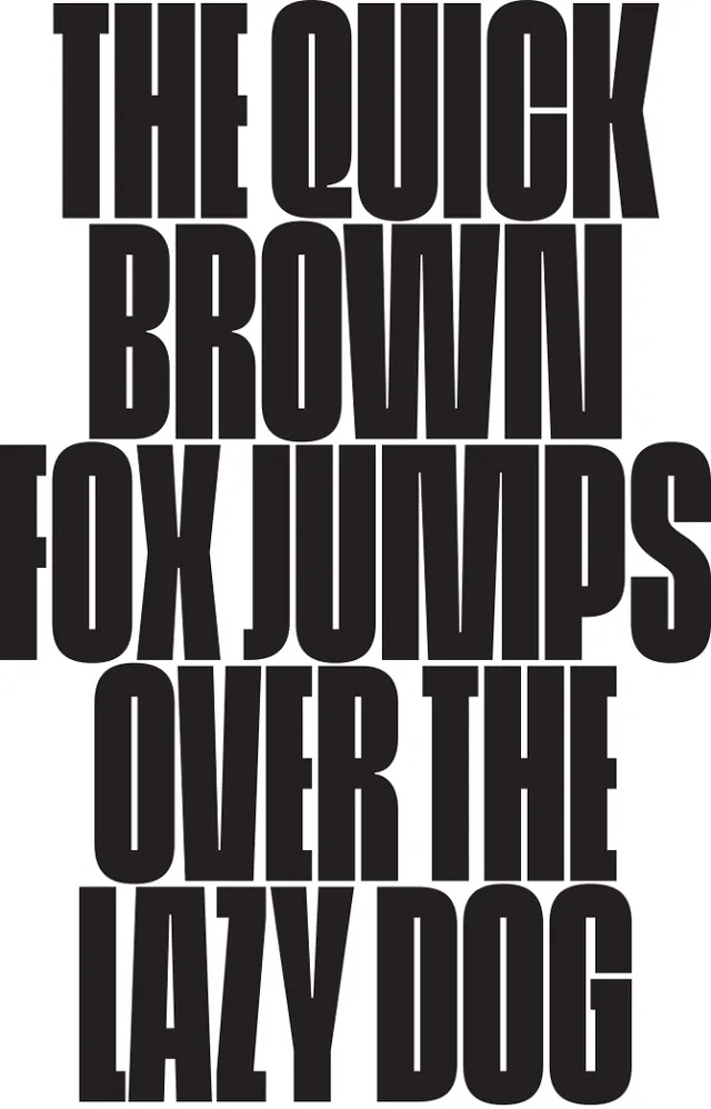 Typography Pangram Layout, brutalist, minimal, high-contrast