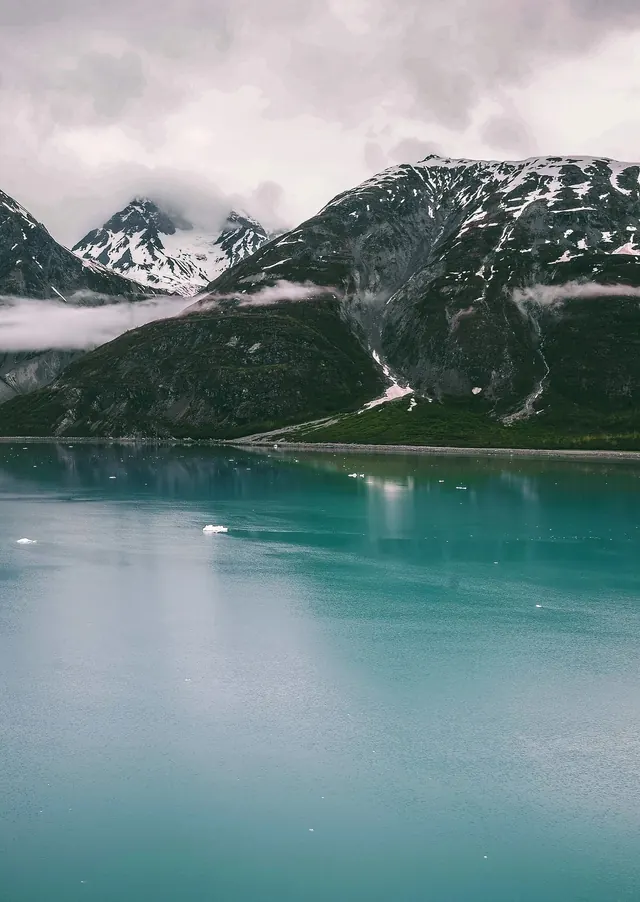 Mountain Lake Landscape, photographic, organic, cool
