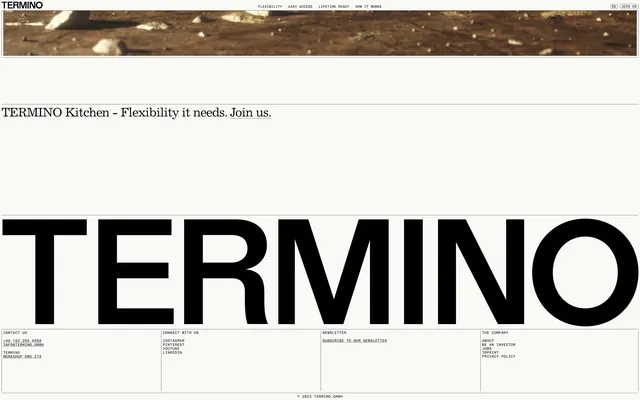 TERMINO Kitchen Identity, minimal, swiss, high-contrast