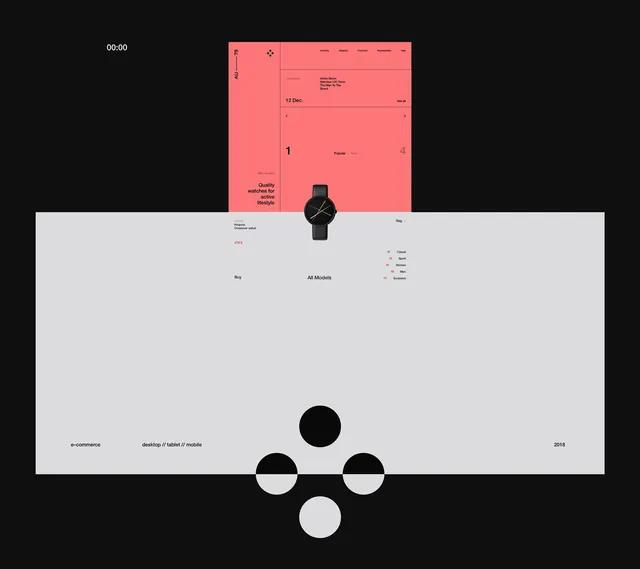 Abstract Geometric Identity System, minimal, swiss, dark