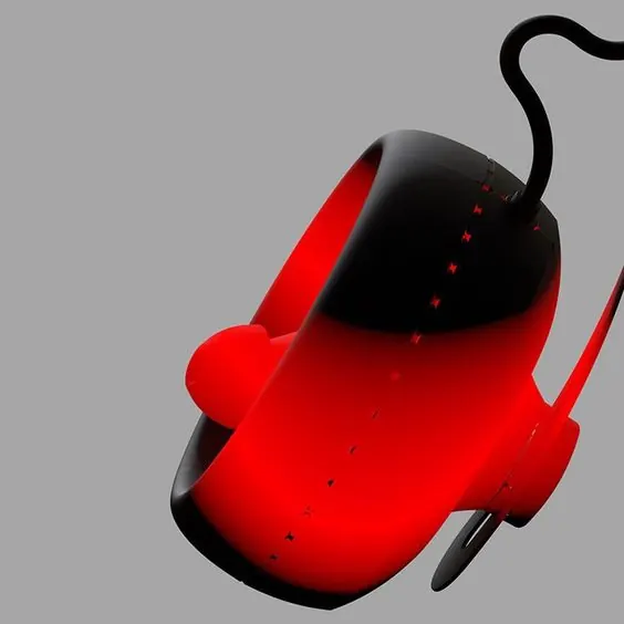 3D Abstract Red and Black Shape, 3d-render, organic, vibrant