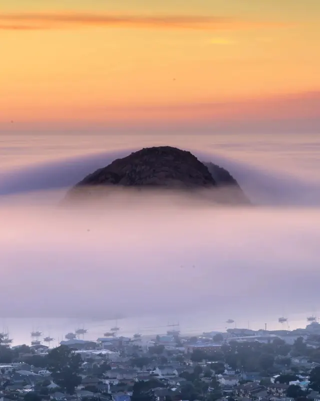 Island Above the Clouds, photographic, minimal, warm