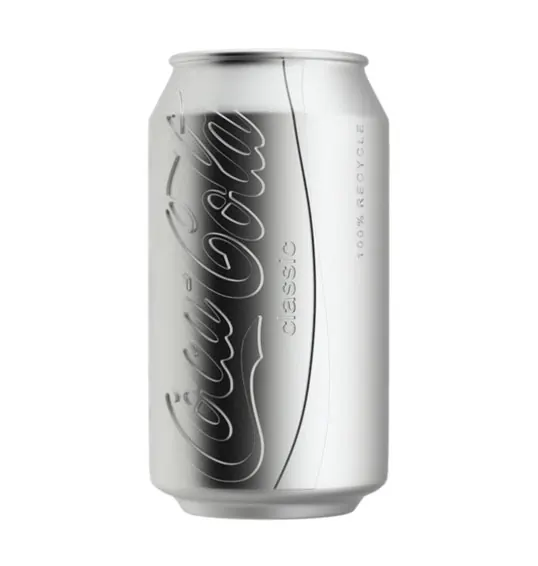 Coca-Cola Zero Silver Can Design, minimal, luxury, monochrome