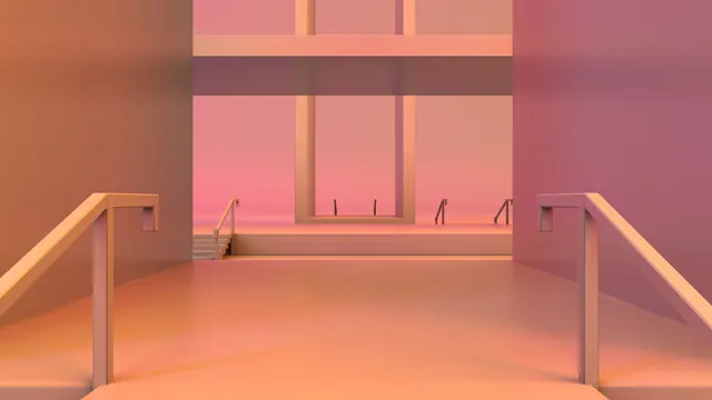 Minimalist Pink Interior Render, minimal, geometric, pastel