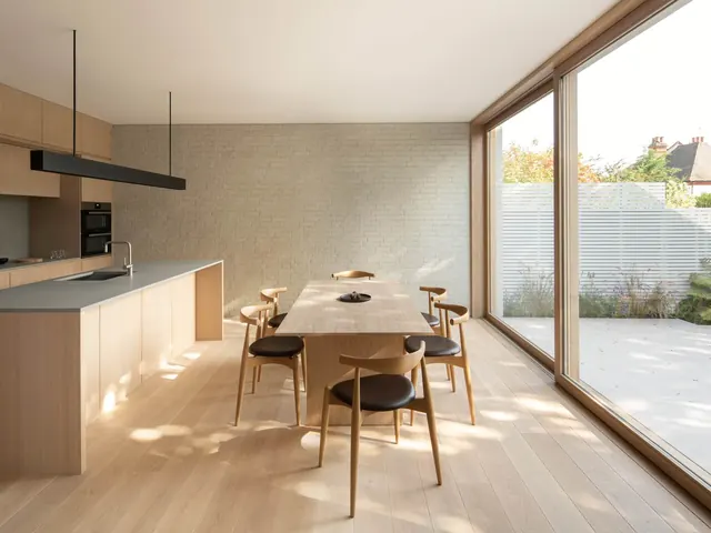 Modern Minimalist Kitchen and Dining Area, minimal, photographic, light