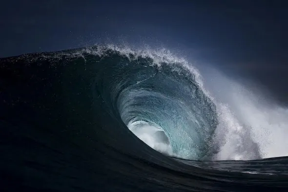 Breaking Ocean Wave, photographic, organic, dark