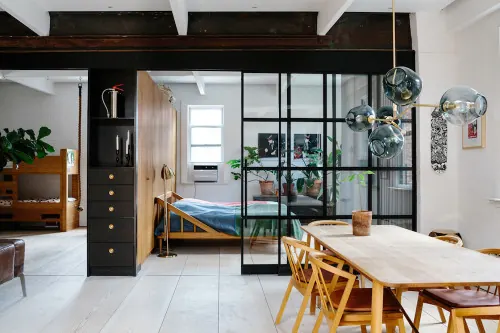 Modern Industrial Loft Interior, photographic, minimal, muted