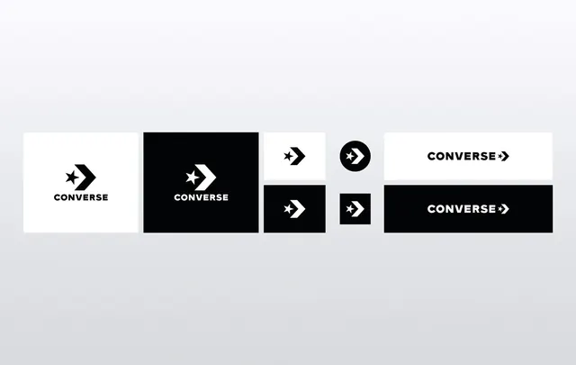 Converse Logo Variations, minimal, corporate-clean, monochrome