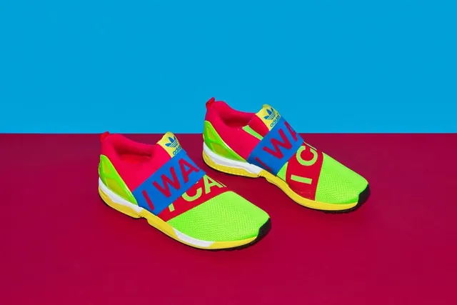 Colorful Sneakers Mockup, playful, geometric, vibrant