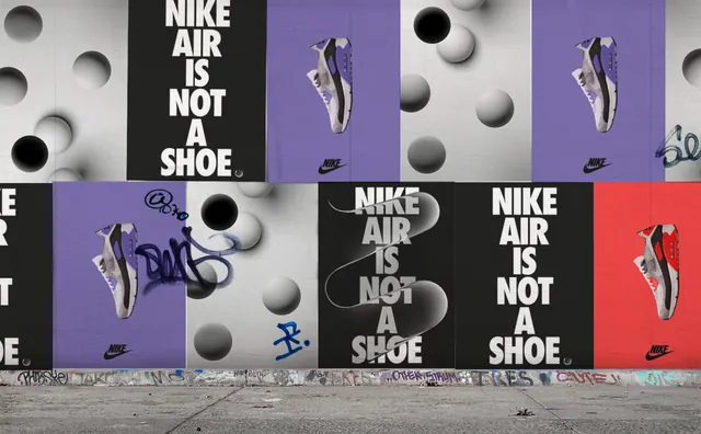 Nike Air Not Shoe Identity System, swiss, brutalist, monochrome