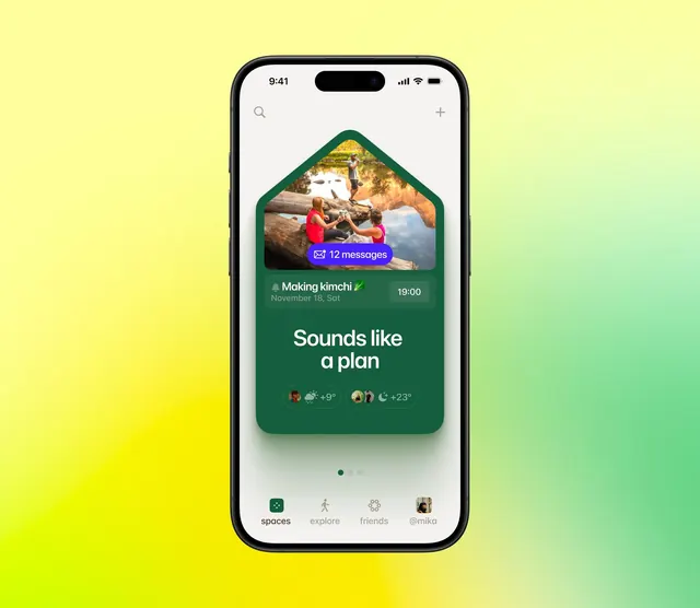 Sounds Like a Plan Mobile App UI, gradient-heavy, light-mode, vibrant