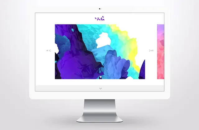 Abstract Watercolor Illustration on Desktop Mockup, organic, abstract, vibrant