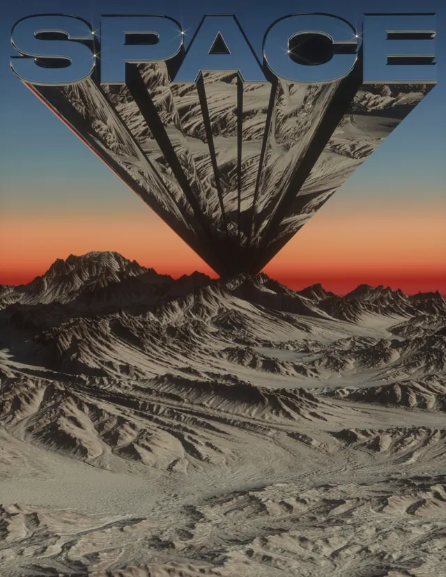 Space Landscape Collage, abstract, maximalist, vibrant