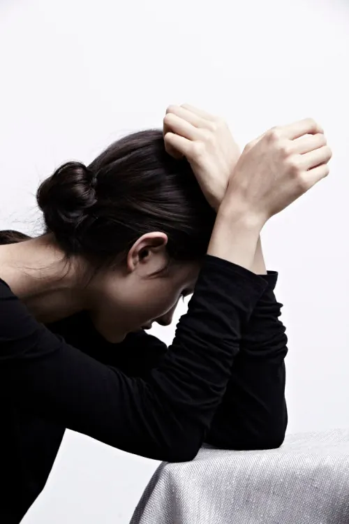 Woman in Prayer or Meditation, minimal, monochrome, monochrome