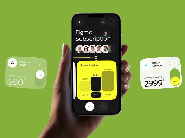 Figma Subscription UI Mockup, minimal, corporate-clean, vibrant