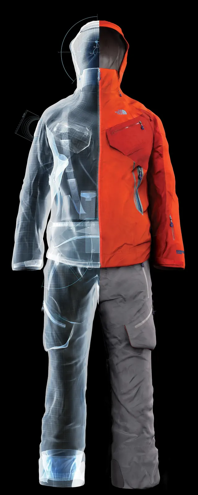 Split-Tone Technical Hoodie Mockup, technical, geometric, vibrant