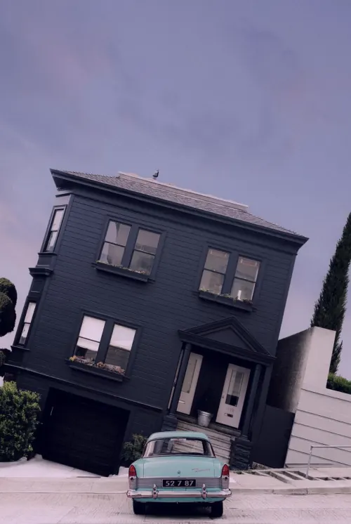Urban Architecture and Car Mockup, photographic, minimal, dark