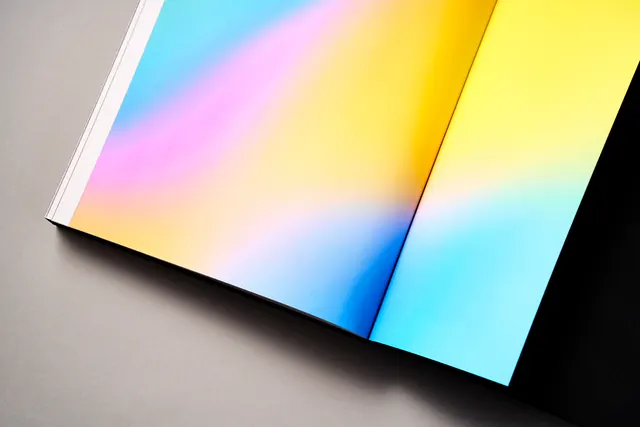 Iridescent Gradient Mockup, gradient-heavy, minimal, vibrant