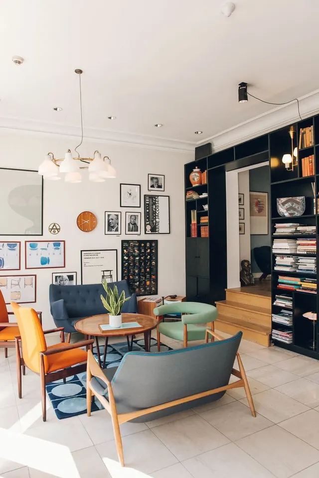 Modern Office Interior with Branding Elements, photographic, minimal, vibrant