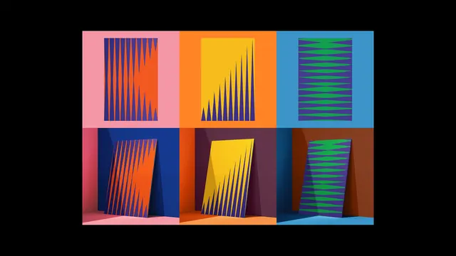 Geometric Abstract Grid Design, minimal, geometric, vibrant