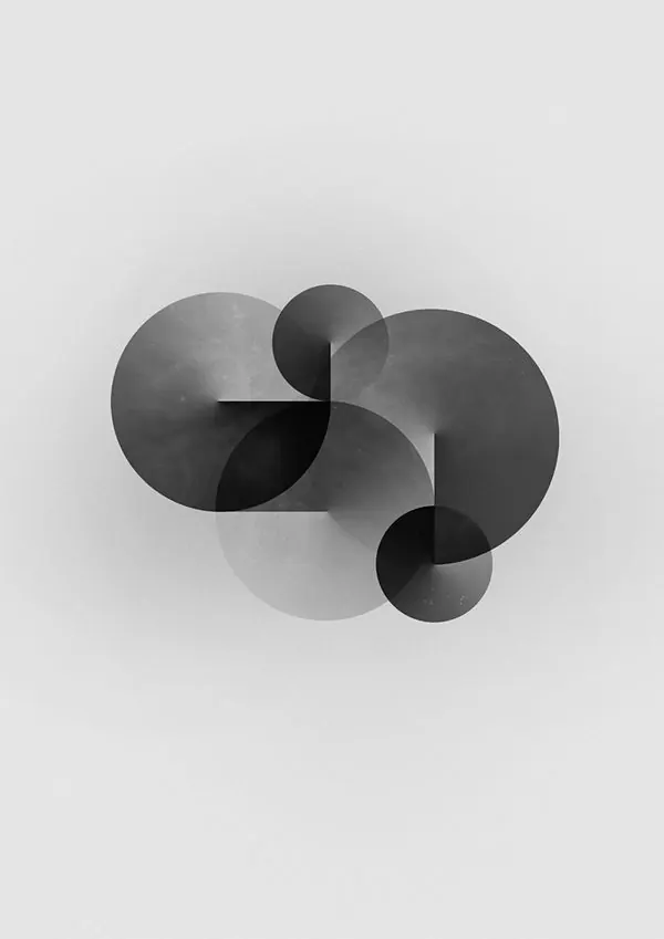 Overlapping Geometric Circles, minimal, geometric, monochrome