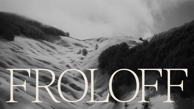 FROLOFF Wordmark over Sand Dunes, minimal, monochrome, monochrome
