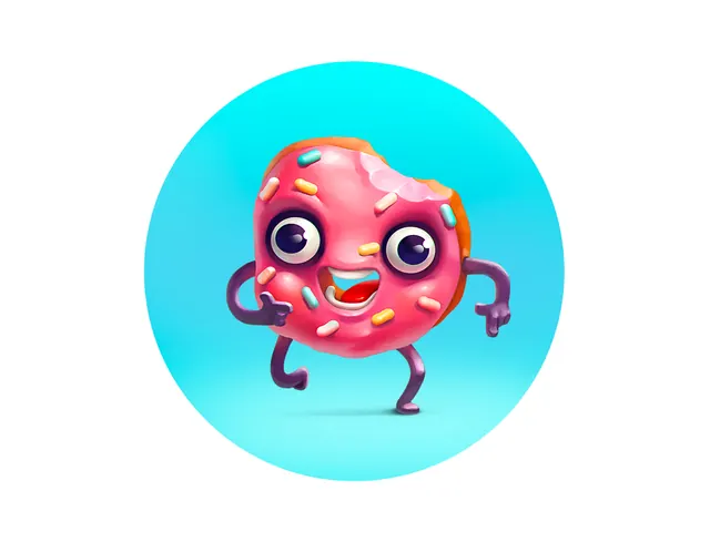 Cartoonish Pink Monster Illustration, playful, illustrated, vibrant