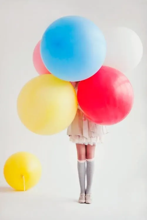 Abstract Colorful Spheres and Human Figure, minimal, playful, vibrant
