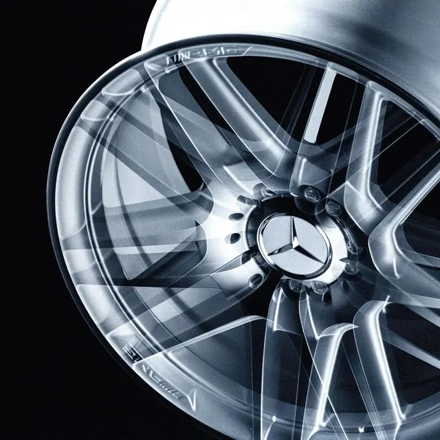 Chrome Wheel Close-up, luxury, photographic, monochrome