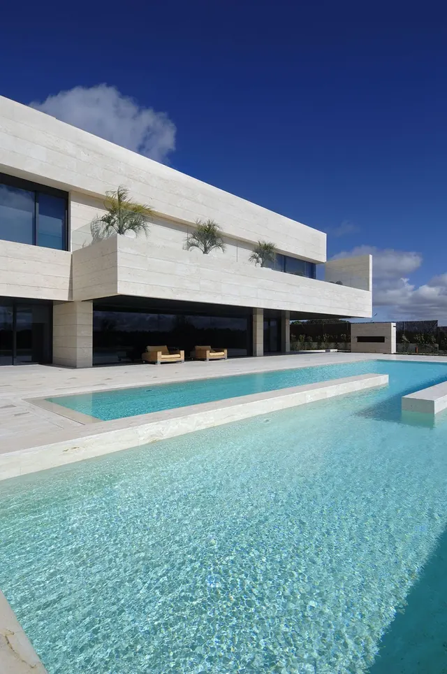 Modernist Poolside Architecture, minimal, luxury, light