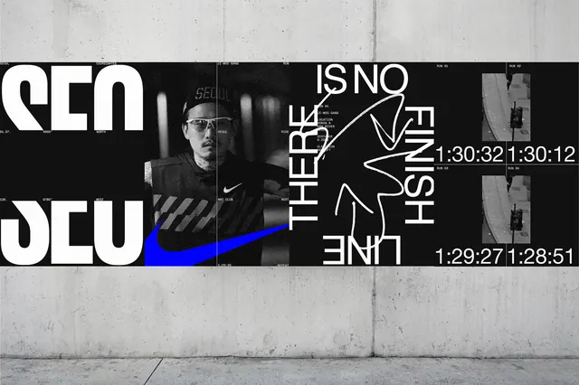 Abstract Typographic Collage with Portrait, brutalist, dark-mode, dark