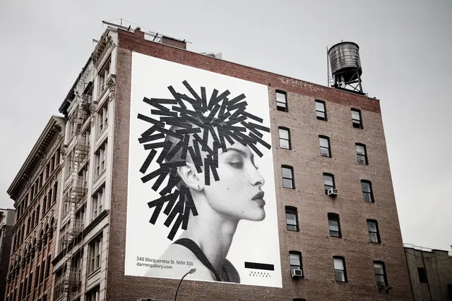 Surrealist Portrait Collage Poster, editorial, minimal, monochrome