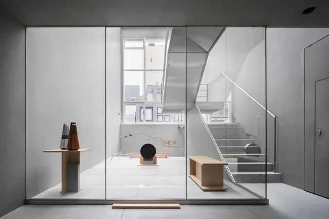 Minimalist Interior Architecture with Geometric Furniture, minimal, luxury, light