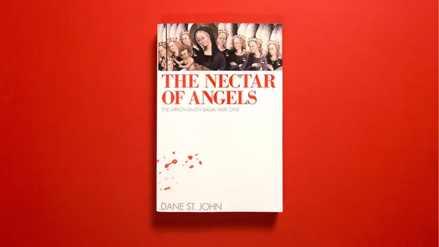 The Nectar of Angels Album Cover, minimal, editorial, high-contrast