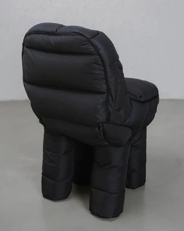 Black Puffer Chair Mockup, minimal, luxury, dark