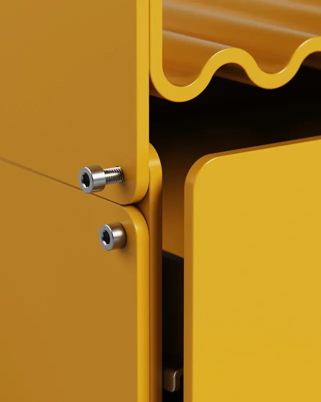 Yellow Cabinet Detail, minimal, geometric, vibrant