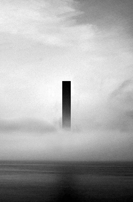 Monolithic Fogscape, minimal, monochrome, monochrome