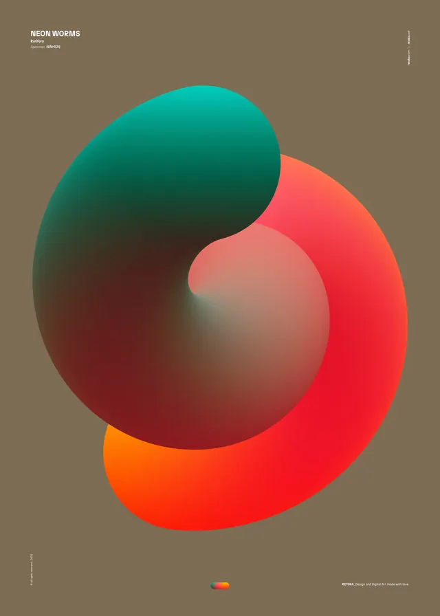Abstract Gradient Spiral Design, minimal, geometric, vibrant