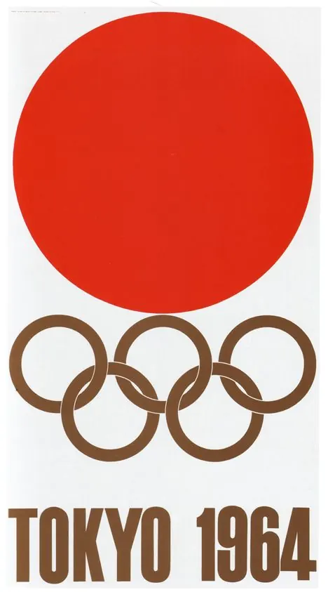 Tokyo 1964 Olympic Logo, minimal, retro, high-contrast