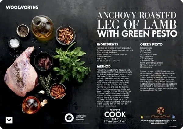 Anchoovy Roasted Leg Menu Design, editorial, dark-mode, dark