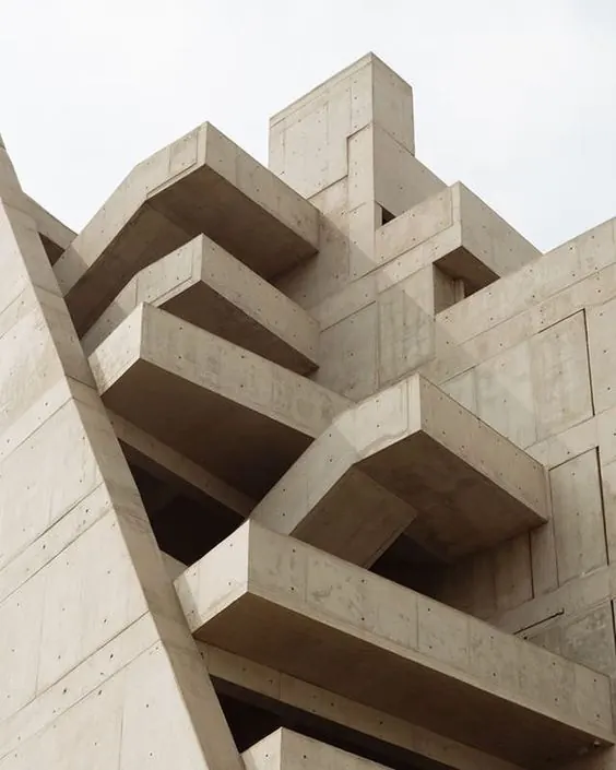 Brutalist Concrete Architecture, brutalist, geometric, monochrome