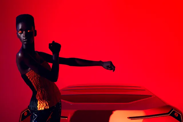 High-Contrast Fashion Photography, photographic, luxury, vibrant