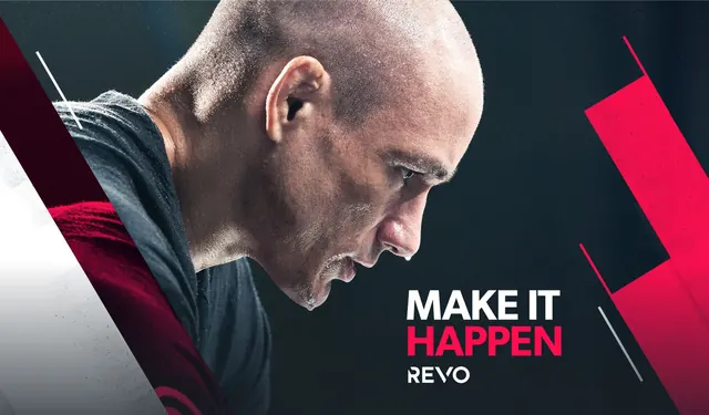 Make It REVO Promotional Graphic, dark-mode, photographic, dark