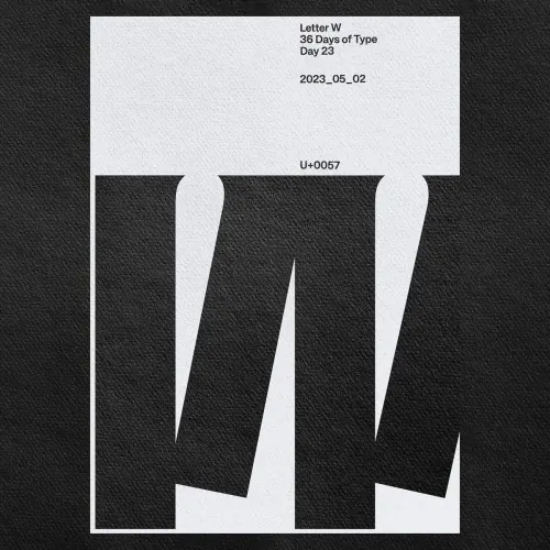 Letter W Type Specimen, minimal, swiss, monochrome
