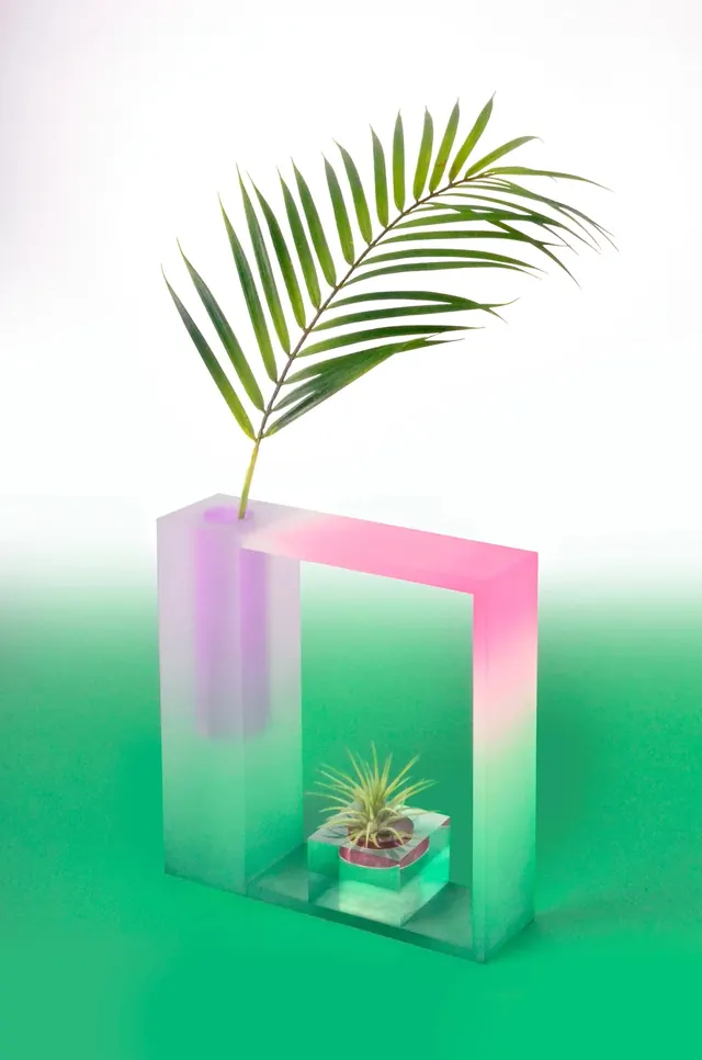 Tropical Gradient Frame Illustration, minimal, gradient-heavy, vibrant