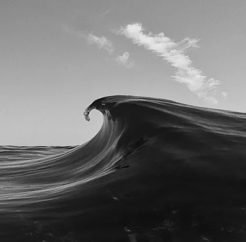 Monochrome Breaking Wave, minimal, monochrome, monochrome