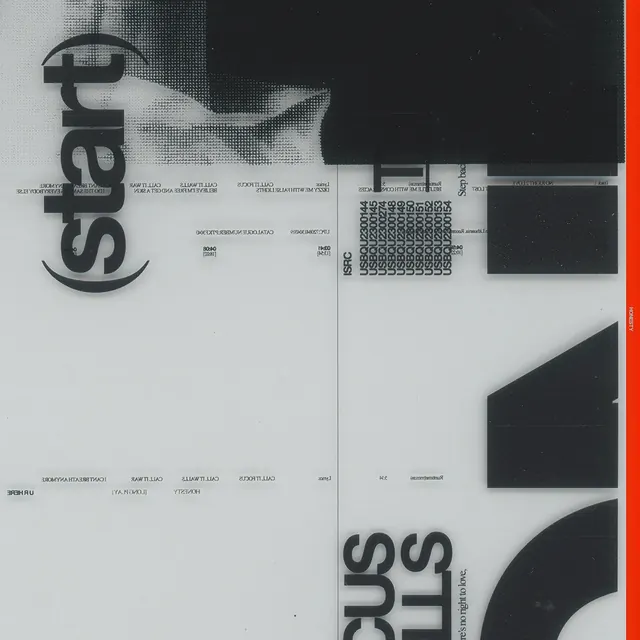 Abstract Geometric Typography Layout, swiss, brutalist, monochrome