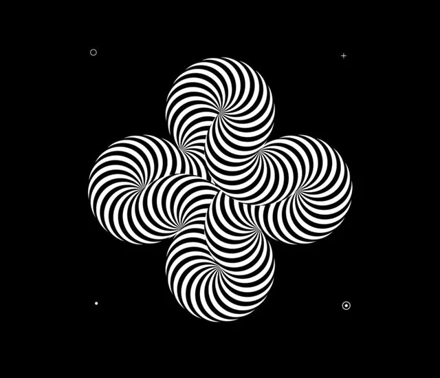 Abstract Geometric Spiral Pattern, minimal, monochrome, high-contrast